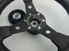 Boat Black Sports Steering Wheel 3 Spoke Aluminium 310mm Delfino