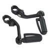 Motorcycle Matte Black 1 1/4 in Highway Bar Footpegs Long Angled Mount Kit
