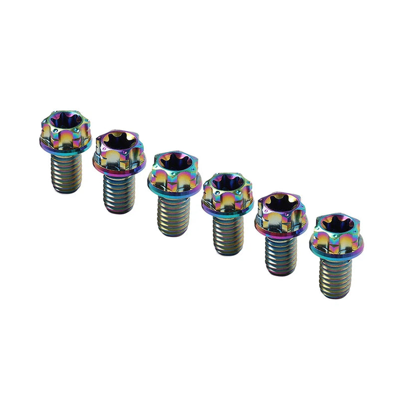 Motorcycle Bicycle 6pcs M6x40mm Titanium Torx Head Flange Bolts