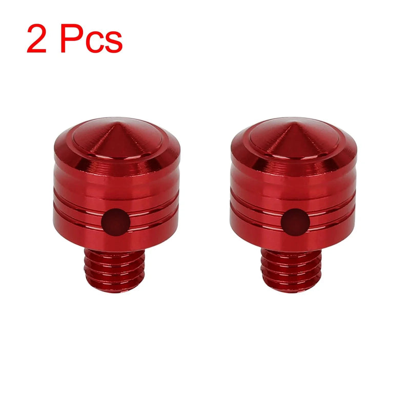 Motorbike Motorcycle 2 x 8mm Mirror Hole Plugs Normal Screw Red