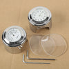Harley Cruiser Handlebar Dial Clock Thermometer 7/8'' 1''