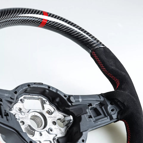 VW Golf / Polo GTI Jetta Scirocco / Tiguan Steering Wheel Carbon Suede Red