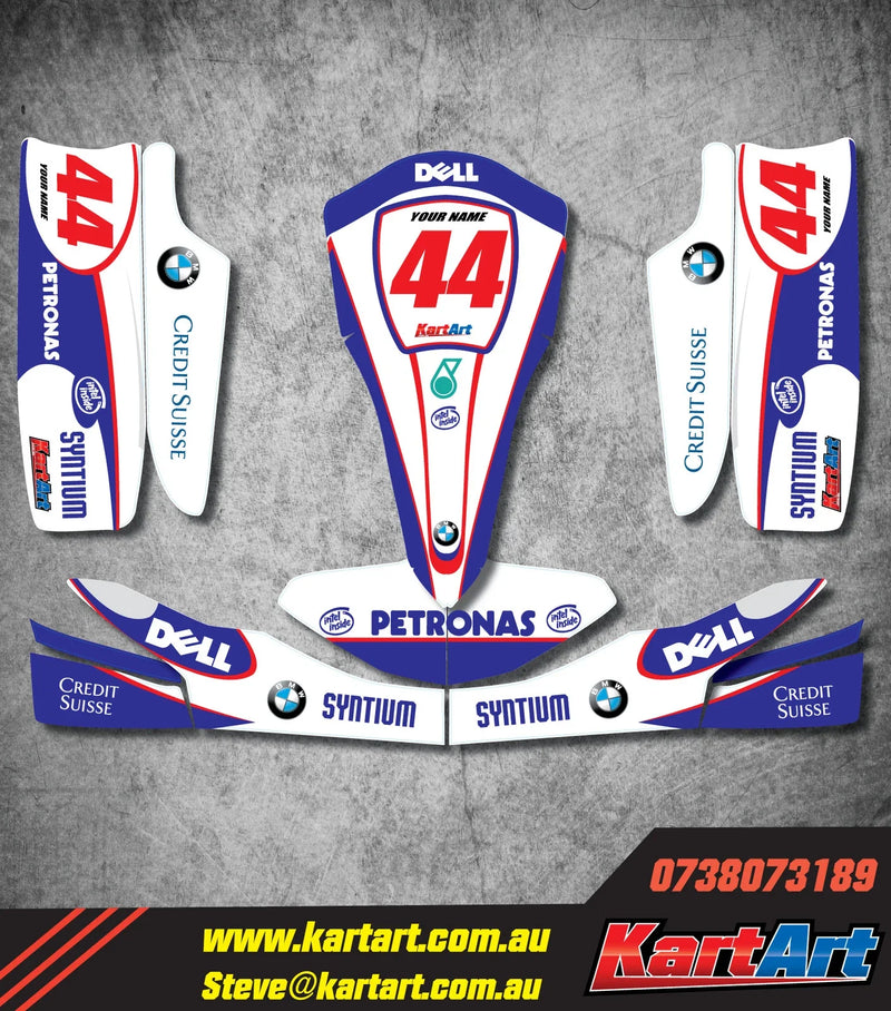 OTK Cadet Rookie 10-14 KART ART Sticker Kit - Williams Style Decals