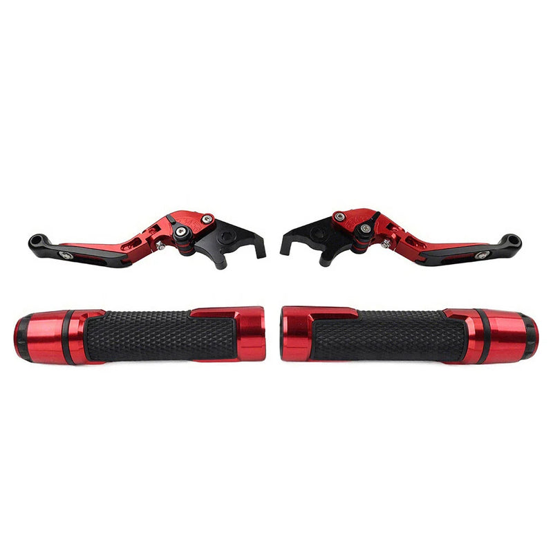 Yamaha YZF R3 MT-03 Red Extendable Brake Clutch Lever Grip Set (2015-2023)