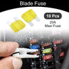 Car Boat Truck RV Motorcycle Yellow 10 Pcs Maxi Fuse 20A Blade Fuse