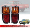 Nissan Datsun 720 2 x Tail Light Lamps Chrome Black Trim (1982-1984)