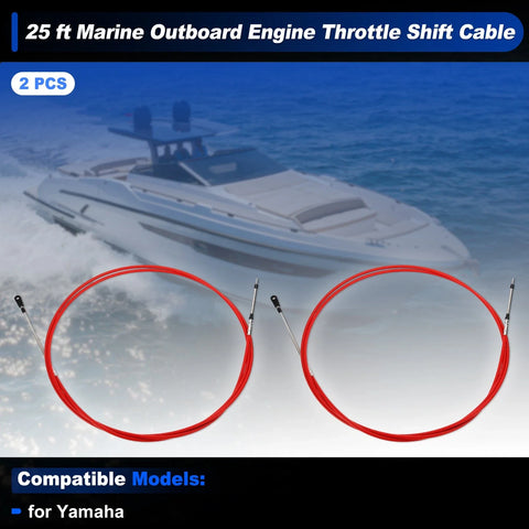 Yamaha 2 x 25 ft Boat Throttle Shift Control Cable