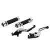 Yamaha TMAX 500 530 Silver Extendable Brake Clutch Levers Grip Set