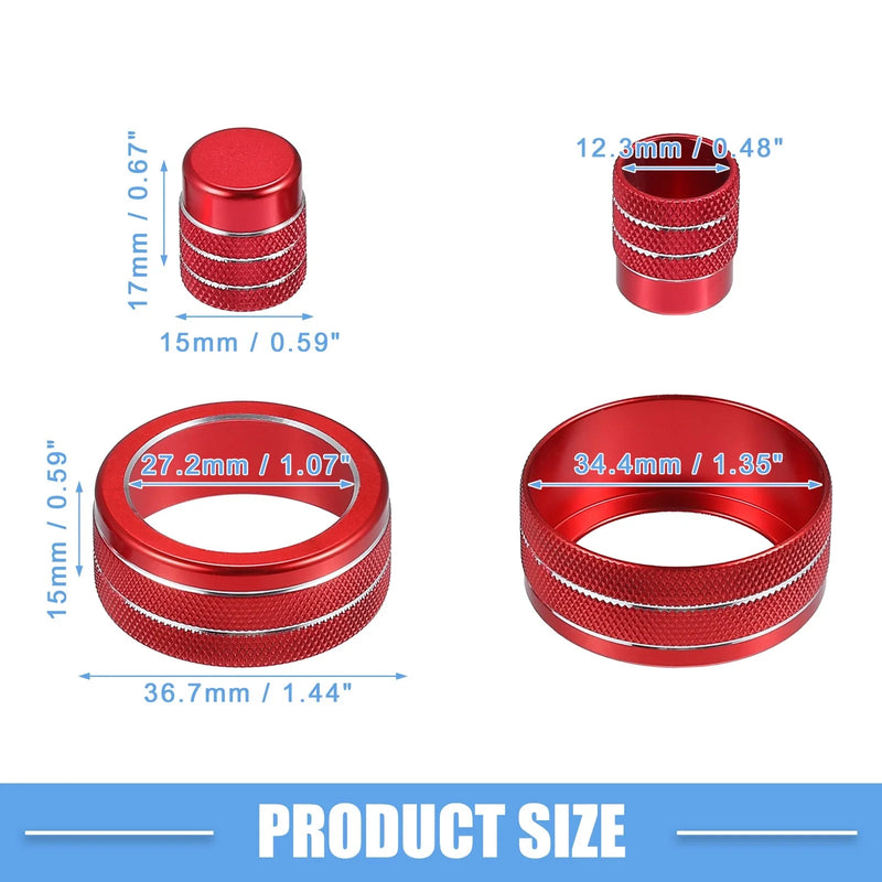 Honda Civic (2022-2023) Red 7 x Car AC Control Switch Air Vent Knob Covers