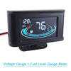 Truck Car LCD Digital 2-Function Voltmeter & Fuel Level Gauge