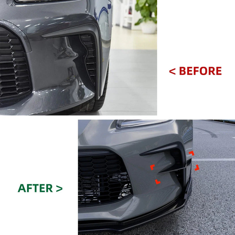 Toyota GR86 Carbon Style Front Bumper Side Fin Canards Splitter (2022-2025)