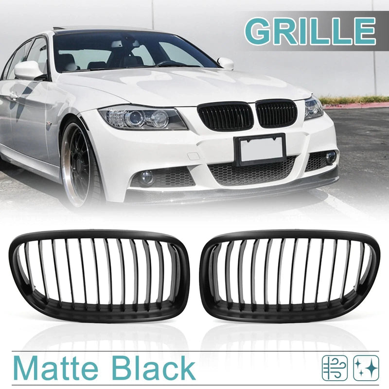 BMW E90 E91 325i 328i 335i Matte Black Front Kidney Grille