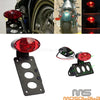Harley 3/4" Axles Custom License Plate Bracket Integrated Brake Tail Light