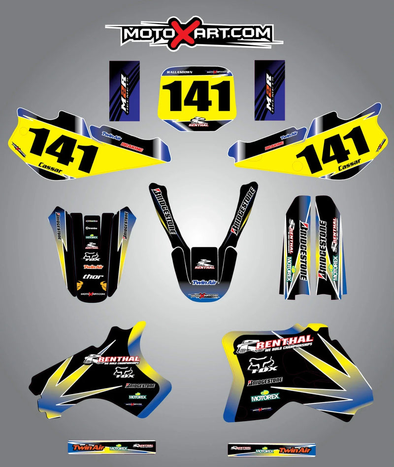 YZ 80 (1993-2001) - SUNRISE STYLE Custom Graphic Kit Decals