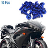 Car / Motorcycle 20 x M6 x 20mm Blue Aluminum Alloy Hex Socket Head Bolts Screws