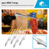 Grill - Korean & Japanese 4 x BBQ Tongs Self-Standing Non-Slip Cooking