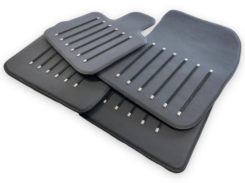 Rolls Royce Black Badge Cullinan Black Leather Floor Mats (2019-2022)