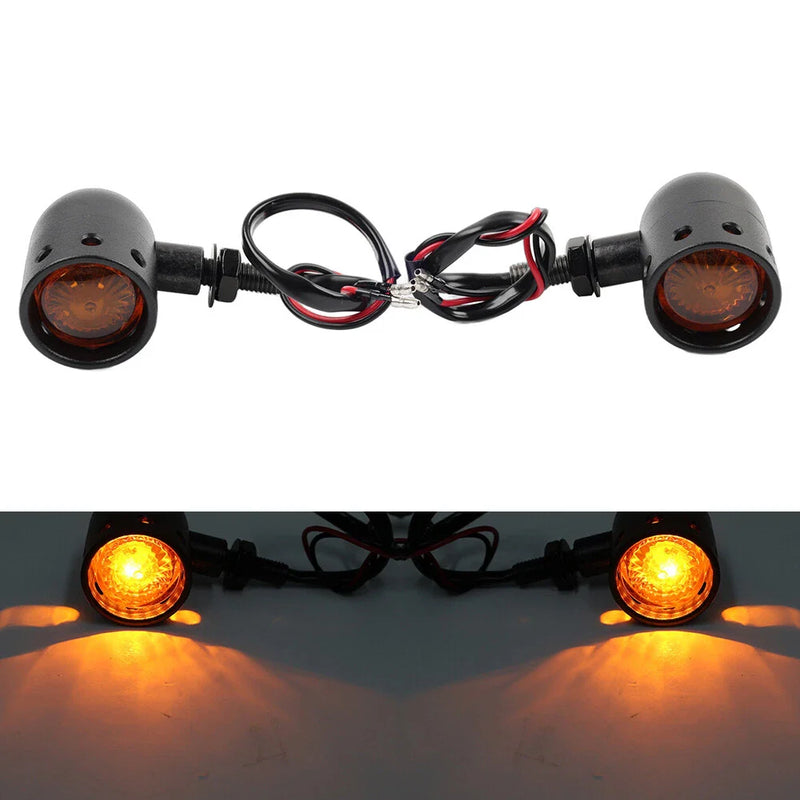 Universal 11 LEDs Black Retro Motor Turn Signal Lights