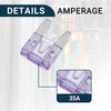 Car 35A Mini Blade Fuses 20 x Light Purple (Various Years)