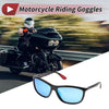 1 x Motorcycle Riding Goggles Blue Lens Black Frame