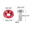 Car 8 x Red M6 Release Fastener Bumper Washer Bolt Trunk Mudguard