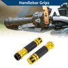 Make Model 23 x 23 mm Motorcycle Hand Grips Cover Gold Tone 1 Pair