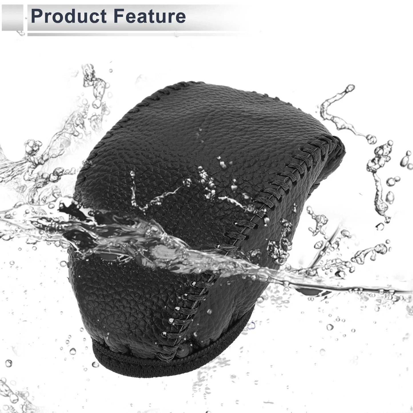 Gear Shift Knob Cover for Toyota RAV4 2019-2024 Pebbled Black Faux Leather