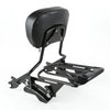 Harley Touring Black Sissy Bar Backrest Luggage Rack (2014-2025)