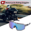Motorcycle Riding Goggles Green Lens Gray Frame PC Cycling Sunglasses