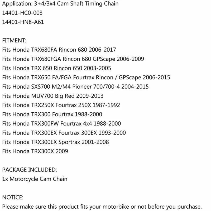 Honda TRX250X TRX300EX Timing Chain (2001-2009)
