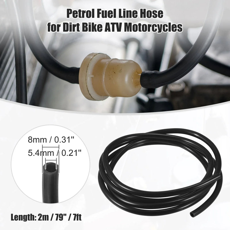 Motorcycle Dirt Bike Fuel Vent Line Hose 0.31'' x 7ft Black