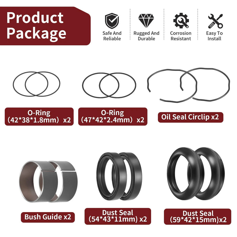 SUZUKI GSX-R1000 Fork Bushing Oil Seals O-Ring Kit