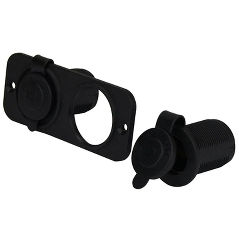 Boat / Car / Caravan / 4WD Black Flush Mount Dual Power Socket 12/24V 20A