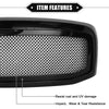 Dodge Ram 3500 (2006 - 2009) Gloss Black Front Grille Assembly