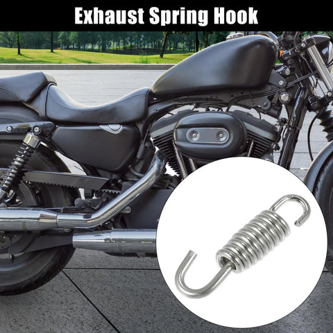 Motorcycles Exhaust Pipe Spring Hook 40mm 1.57" Stainless Steel Silver Tone