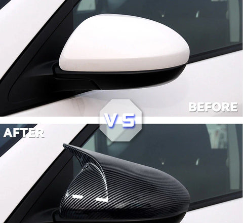 Mazda 3 2X Carbon Fiber Side Mirror Horn Cover Cap Trim (2014–2016)