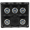 Marine Switch Panel Push Button 5 Gang Splashproof Dual USB & LED Indicator