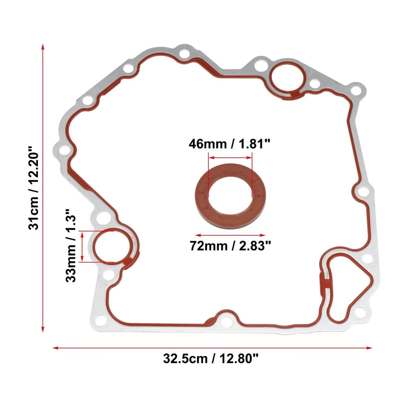 Chrysler Dodge 3.4L 4.7L Engine Timing Cover Seal Gaskets Set (2000-2004)