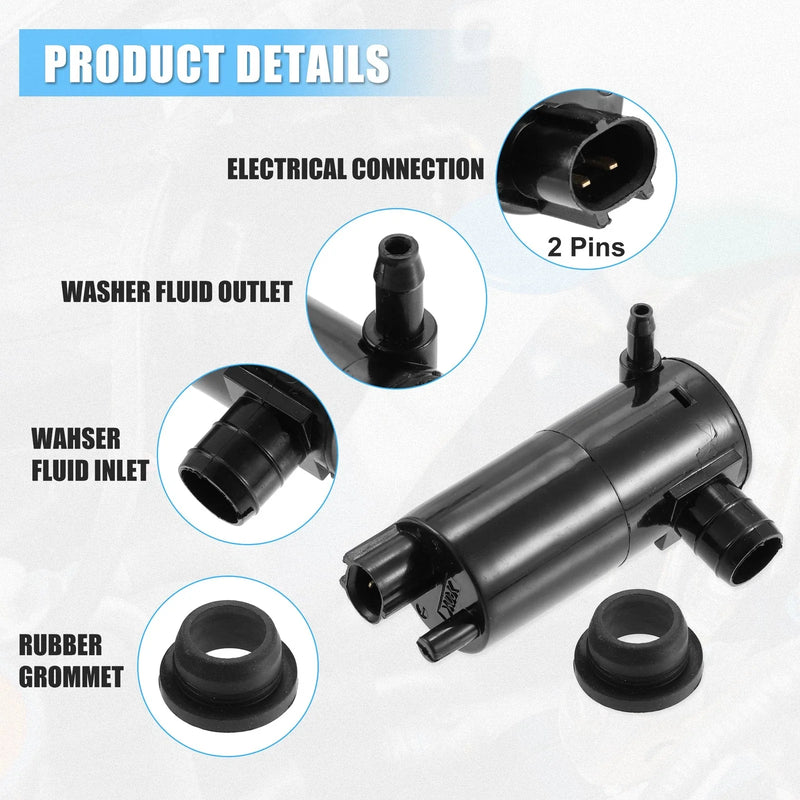 Nissan Altima Rogue Windshield Washer Motor Pump Set with Grommet (2007-2019)