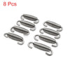 8pcs 60mm Stainless Steel Silver Tone Motorcycle Exhaust Pipe Springs Hooks