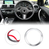 BMW 1 3 5 7 X1 X3 X5 X6 Silver Tone Steering Wheel Decal Cover