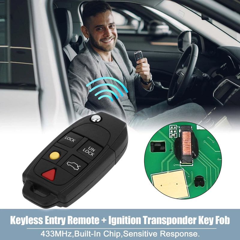 Volvo XC90, XC70 433MHz Keyless Entry Remote Ignition Transponder Key Fob