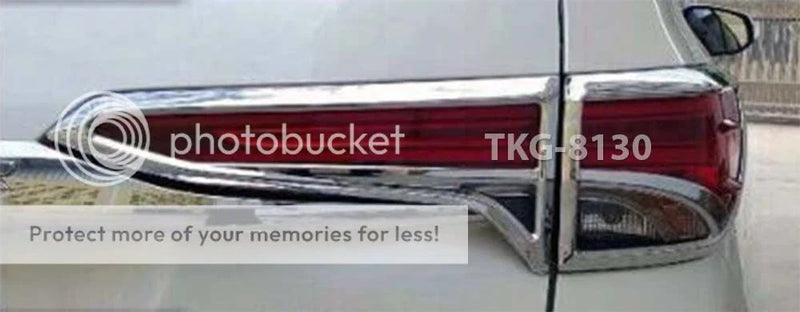 Toyota Fortuner SUV Chrome Tail Light Covers (2015-2017)