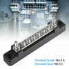 Red & Black 6 Way Bus Bar Power Distribution Terminal Block 12V 150A