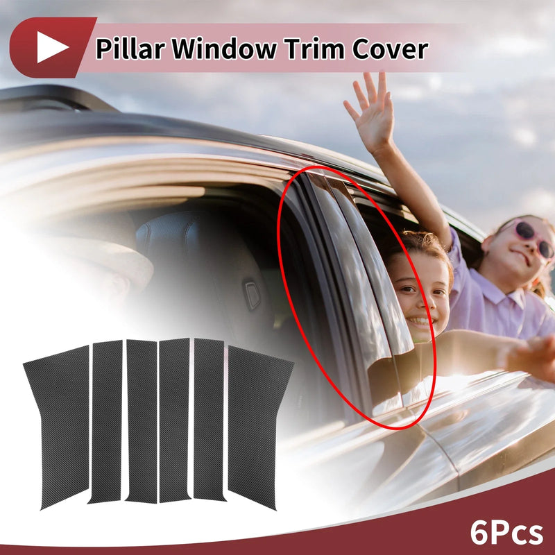 Toyota Veloz 6 x Car Door Pillar Window Trim Carbon Fiber (2022–2025)