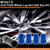 Blue Honda Toyota M12x1.5 Tire Wheel Locking Nut with 1 Socket Key
