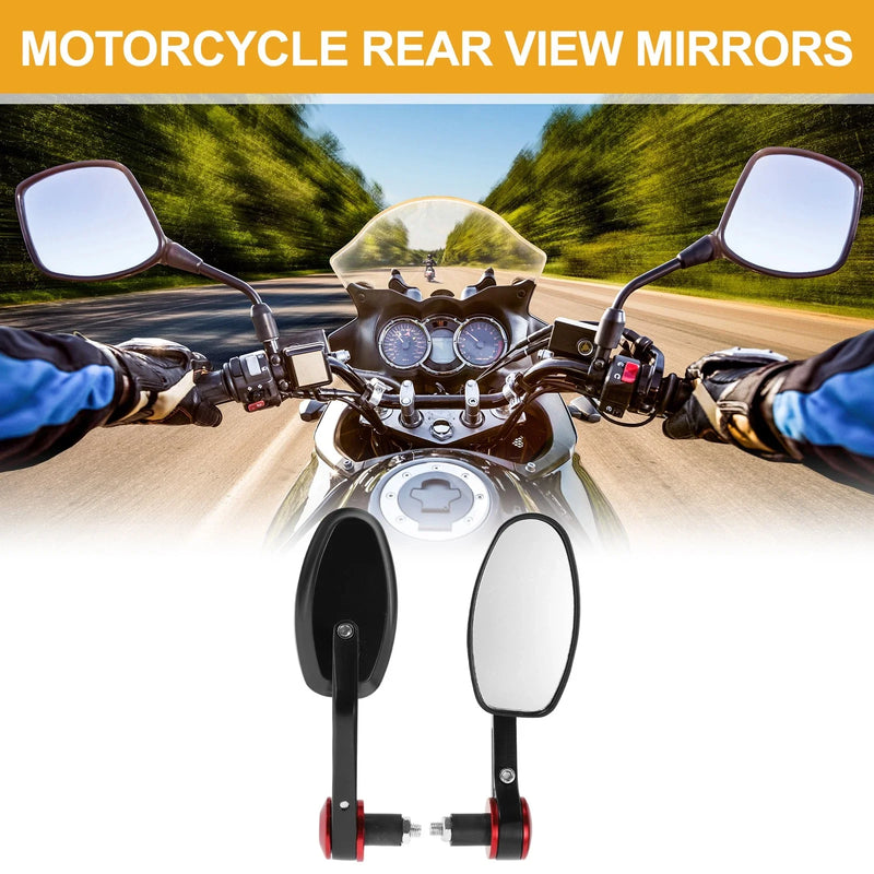 M8 Motorcycle Rear View Mirrors / 1 Set / Aluminum Black Red