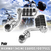 Harley Motorcycle Engine Foot Pegs Long Mount Pedal Silver Tone