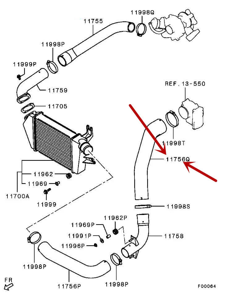 Mitsubishi Triton MN 2.5L Turbo Intercooler Hose Pipe (2010-2015)