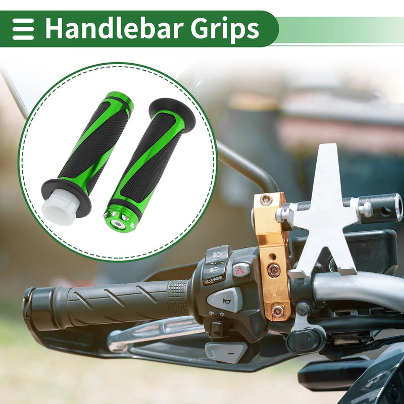 Motorcycle Green 7/8" 22mm Hand Grips Cover Kit